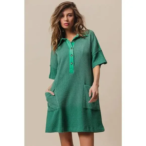 BiBi Dip Dye Mineral Washed Knit Dress - Picture 3 of 9